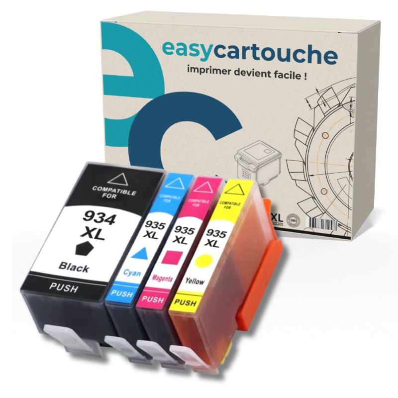 Pack 4 cartouches compatibles HP 934XL/935XL Pack 4 cartouches compatibles HP 934XL/935XL